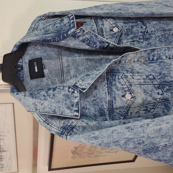 NWOT Mens sz xl Stone Washed Graphic Denim jacket - Picture 2 of 8